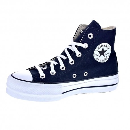 Zapatillas botas Converse zapatos Mujer modelo Chuck Taylor Star Lift Plataforma lona Negro Cordón