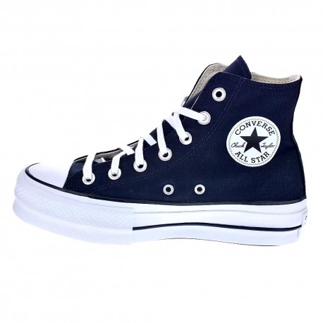 Zapatillas botas Converse zapatos Mujer modelo Chuck Taylor Star Lift Plataforma lona Negro Cordón