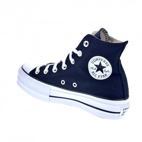 Zapatillas botas Converse zapatos Mujer modelo Chuck Taylor Star Lift Plataforma lona Negro Cordón