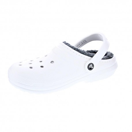 Zuecos Crocs zapatos Mujer modelo Classic Lined Clog Blanco 