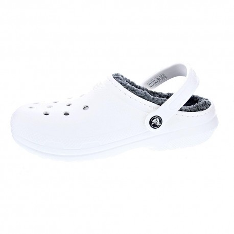 Zuecos Crocs zapatos Mujer modelo Classic Lined Clog Blanco 