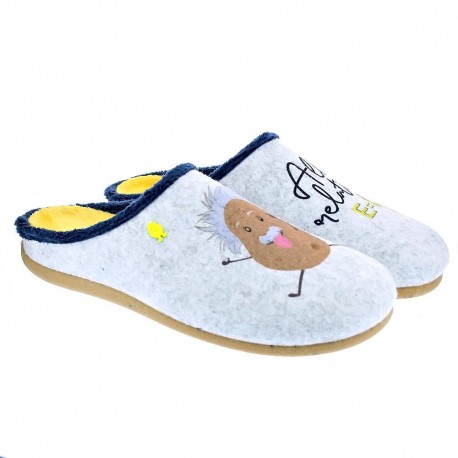 Pantuflas Potatoes zapatos Hombre modelo Vijandi Gris 