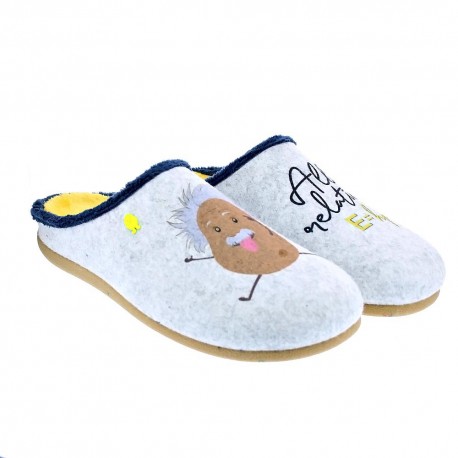 Pantuflas Potatoes zapatos Hombre modelo Vijandi Gris 