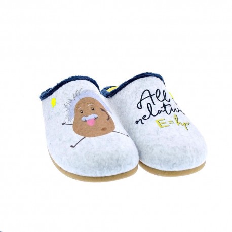 Pantuflas Potatoes zapatos Hombre modelo Vijandi Gris 