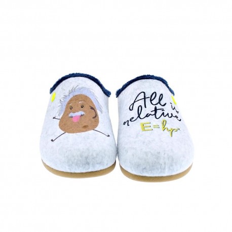 Pantuflas Potatoes zapatos Hombre modelo Vijandi Gris 