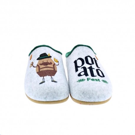 Pantuflas Potatoes zapatos Hombre modelo Garnesica Gris 