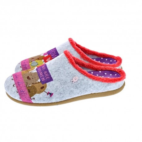 Pantuflas Potatoes zapatos Mujer modelo Eitzing Gris 