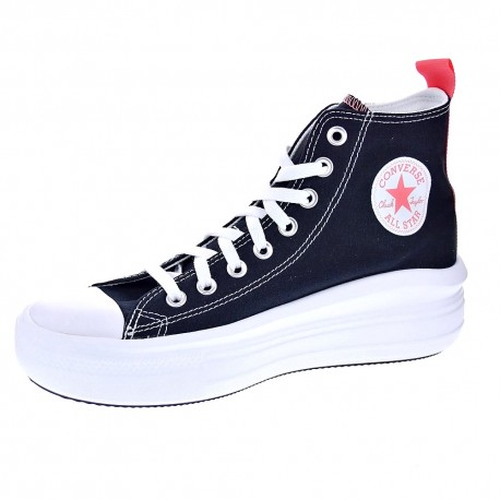 Zapatillas botas Converse zapatos Mujer modelo Chuck Taylor All Star Move plataforma lona Negro Cordón