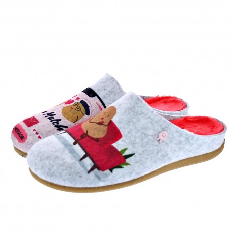 Pantuflas Potatoes zapatos Mujer modelo Haslach Gris 
