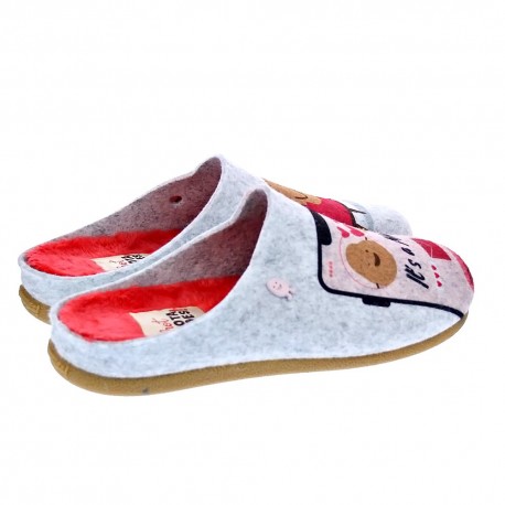 Pantuflas Potatoes zapatos Mujer modelo Haslach Gris 