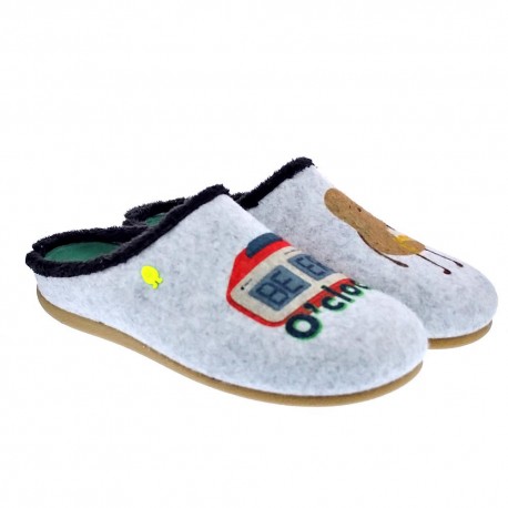 Pantuflas Potatoes zapatos Hombre modelo Bezau Gris 
