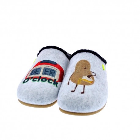 Pantuflas Potatoes zapatos Hombre modelo Bezau Gris 