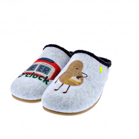 Pantuflas Potatoes zapatos Hombre modelo Bezau Gris 