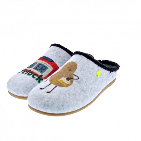 Pantuflas Potatoes zapatos Hombre modelo Bezau Gris 