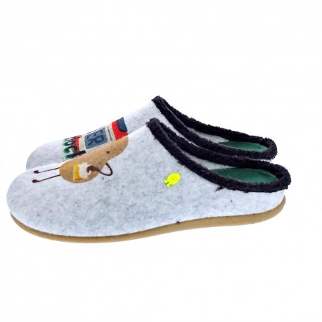 Pantuflas Potatoes zapatos Hombre modelo Bezau Gris 