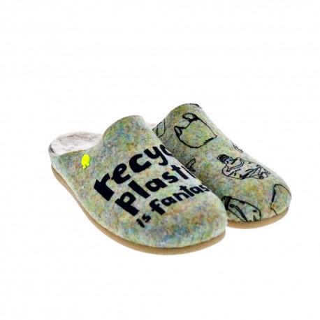 Pantuflas Potatoes zapatos Mujer modelo Lungau Gris 