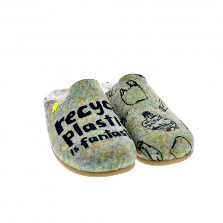 Pantuflas Potatoes zapatos Mujer modelo Lungau Gris 