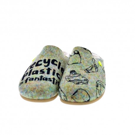 Pantuflas Potatoes zapatos Mujer modelo Lungau Gris 