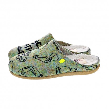 Pantuflas Potatoes zapatos Mujer modelo Lungau Gris 