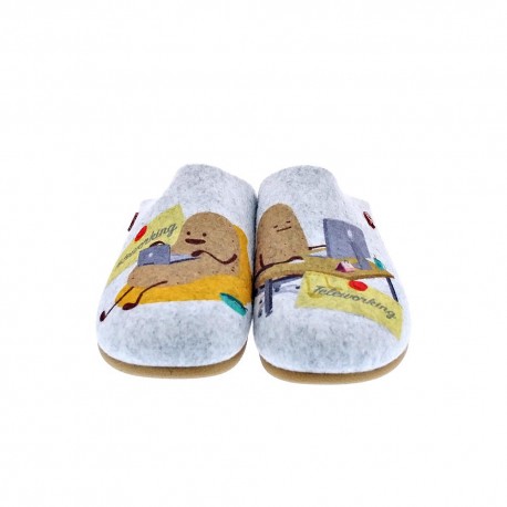 Pantuflas Potatoes zapatos Hombre modelo Loruns Gris 