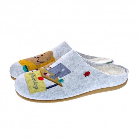 Pantuflas Potatoes zapatos Hombre modelo Loruns Gris 