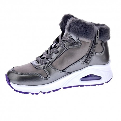 Zapatillas botas Skechers zapatos Niña modelo Uno Plata 
