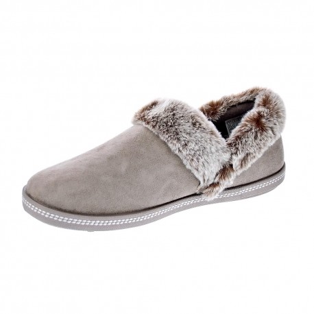 Pantuflas Skechers zapatos Mujer modelo Cozy Campfire Beige 