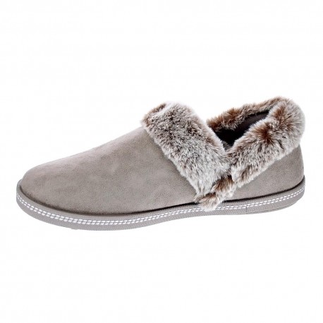 Pantuflas Skechers zapatos Mujer modelo Cozy Campfire Beige 