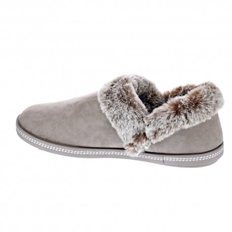 Pantuflas Skechers zapatos Mujer modelo Cozy Campfire Beige 