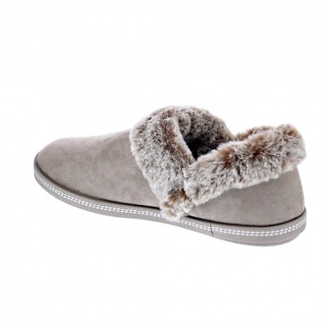 Pantuflas Skechers zapatos Mujer modelo Cozy Campfire Beige 