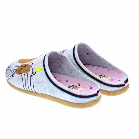 Pantuflas Potatoes zapatos Niña modelo Lingena Gris 