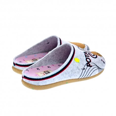 Pantuflas Potatoes zapatos Niña modelo Lingena Gris 