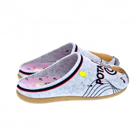 Pantuflas Potatoes zapatos Niña modelo Lingena Gris 