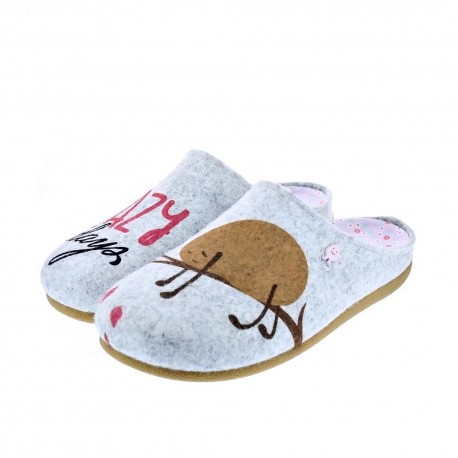 Pantuflas Potatoes zapatos Mujer modelo Musau Gris 