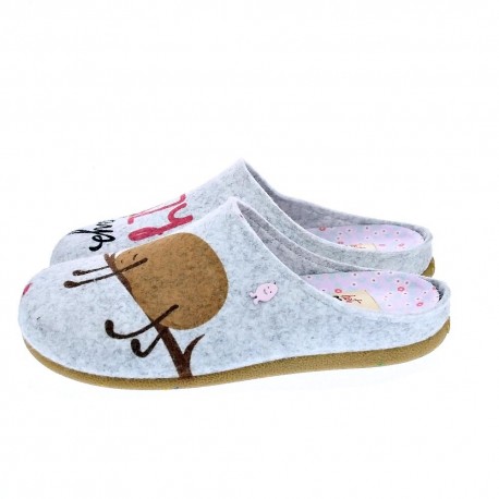 Pantuflas Potatoes zapatos Mujer modelo Musau Gris 
