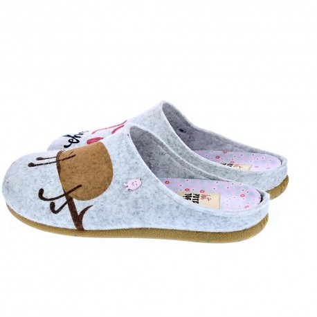 Pantuflas Potatoes zapatos Mujer modelo Musau Gris 