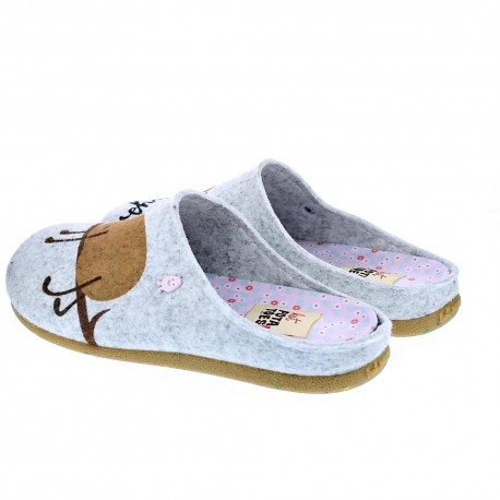 Pantuflas Potatoes zapatos Mujer modelo Musau Gris 