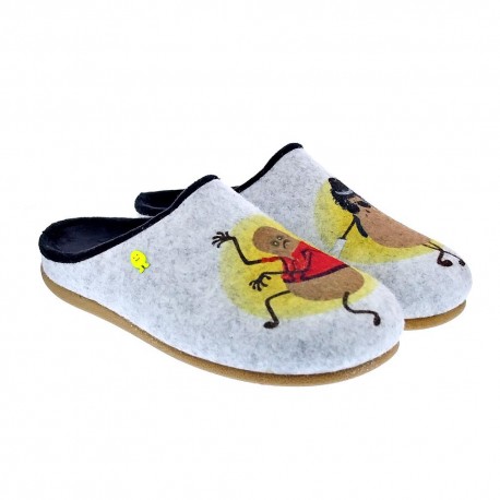 Pantuflas Potatoes zapatos Hombre modelo Gries Gris 