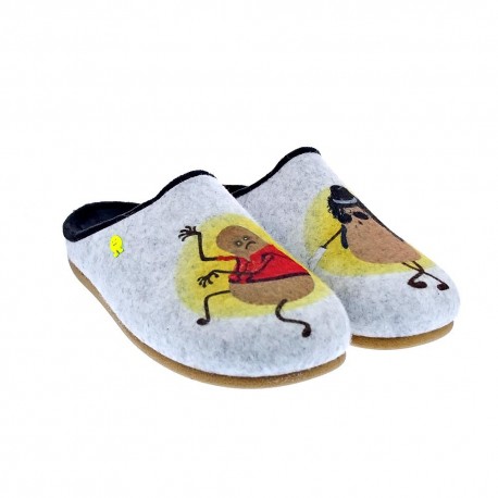 Pantuflas Potatoes zapatos Hombre modelo Gries Gris 