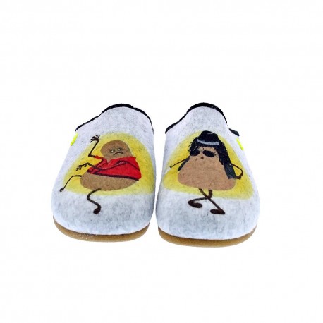 Pantuflas Potatoes zapatos Hombre modelo Gries Gris 