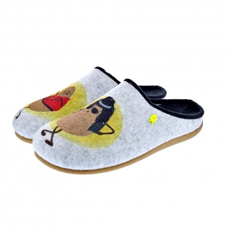 Pantuflas Potatoes zapatos Hombre modelo Gries Gris 