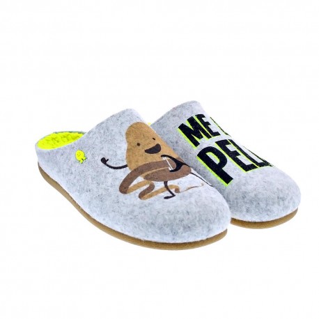 Pantuflas Potatoes zapatos Hombre modelo Varde Gris 
