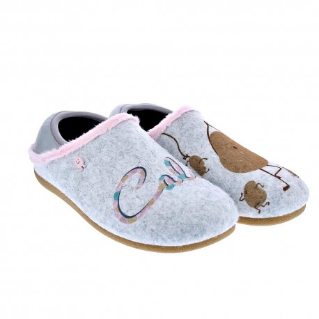 Pantuflas Potatoes zapatos Mujer modelo Berwan Gris 