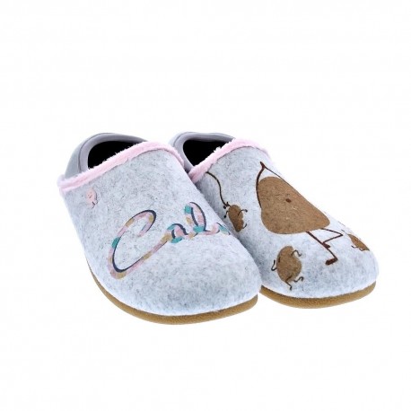 Pantuflas Potatoes zapatos Mujer modelo Berwan Gris 