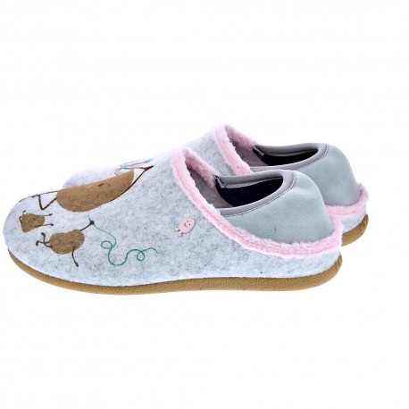 Pantuflas Potatoes zapatos Mujer modelo Berwan Gris 