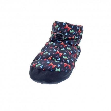 Pantuflas Nuvola zapatos Mujer modelo Boot Home Printed Farfalla Negro 