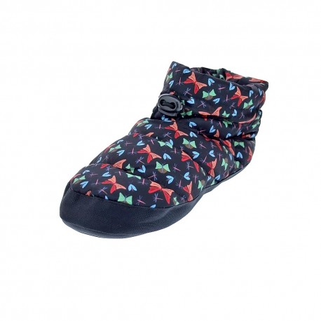 Pantuflas Nuvola zapatos Mujer modelo Boot Home Printed Farfalla Negro 