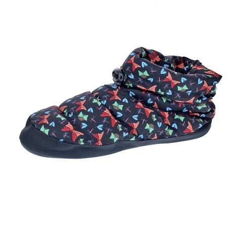Pantuflas Nuvola zapatos Mujer modelo Boot Home Printed Farfalla Negro 