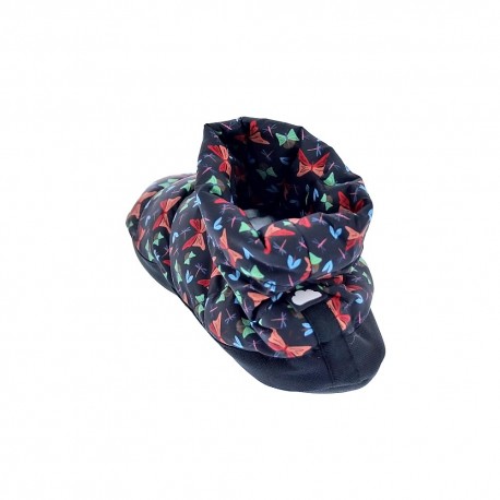 Pantuflas Nuvola zapatos Mujer modelo Boot Home Printed Farfalla Negro 