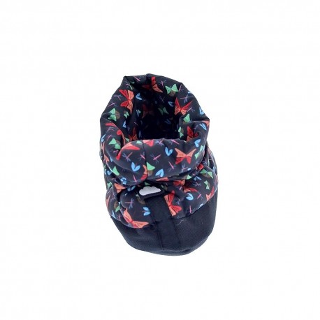 Pantuflas Nuvola zapatos Mujer modelo Boot Home Printed Farfalla Negro 